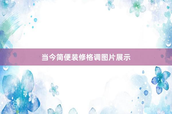 当今简便装修格调图片展示