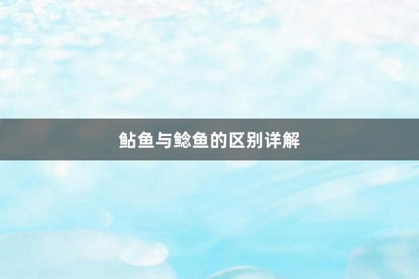 鲇鱼与鲶鱼的区别详解
